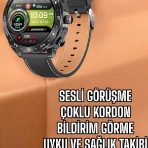 Northcity Akıllı Saat - Nabız Ölçer, Uyku Takibi, Sesli Görüşme, 300-400mAh Batarya, Şık Gri Kasa