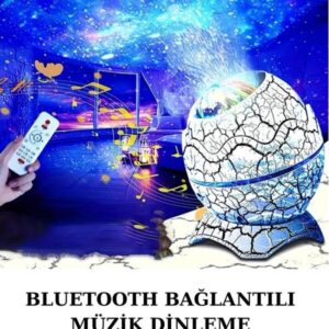 Northcity Dinozor Yumurtası Gece Masa Lambası Bluetooth Hoparlör - 14 Renkli Galaksi Projektör