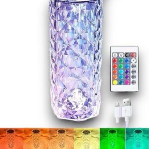 Northcity Kristal Masa Lambası RGB 16 Renk Dokunmatik Şarj Edilebilir Elmas Dekoratif Masa Işığı