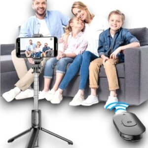Northcity Selfie Çubuğu - 360° Dönen Telefon Tutucu, Tripod ve Bluetooth Uzaktan Kumanda