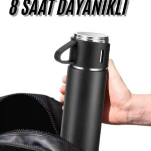 Northcity 3'lü Termos Seti - Siyah 500ml Paslanmaz Çelik Vakumlu Isı Dayanıklı