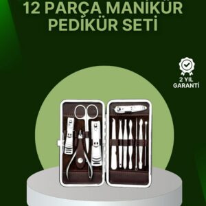 Northcity 12 Parçalık Özel Deri Çantalı Kişisel Bakım Seti - Profesyonel Ev Bakımı