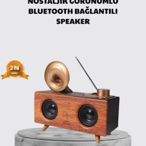 Northcity Nostaljik Gramofon Bluetooth Hoparlör - FM Radyo, USB, SD Kart Destekli