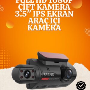 Northcity WiFi Destekli Araç Kamerası – 3 inç Ekran 1080P Ön ve 720P İç Kamera