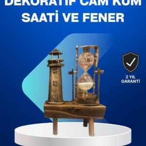 Northcity Deniz Feneri Tasarımlı Ahşap Kum Saati - Retro Masa Aksesuarı