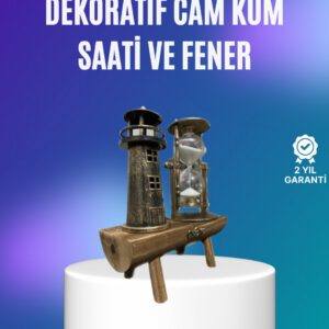 Northcity Deniz Feneri Şeklinde El Yapımı Kum Saati - Minimalist Dekor ve Odaklanma Aracı