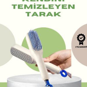 Northcity Anti-Statik Saç Tarağı - Kendini Temizleyen Silikon Masaj Uçlu