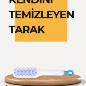 Northcity Kendi Kendini Temizleyen Saç Tarağı – Anti-Statik Silikon Uçlu ABS 22x4 cm
