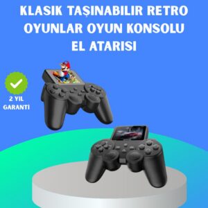 Northcity 2.4 İnç HD Renkli Ekranlı 500-in-1 Taşınabilir Retro Oyun Konsolu - Kablolu TV Bağlantısı ve Uzun Pil Ömrü