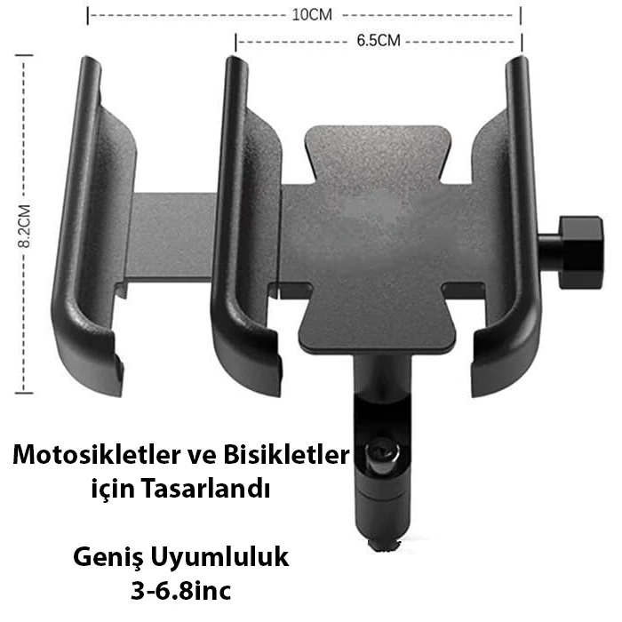 Northcity ALLY Alüminyum Alaşım Bisiklet Motorsiklet Gidon Telefon Tutucu-(5775) - Görsel 3