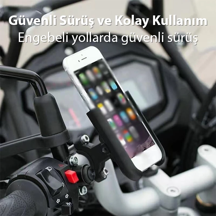 Northcity ALLY Alüminyum Alaşım Bisiklet Motorsiklet Gidon Telefon Tutucu-(5775) - Görsel 4