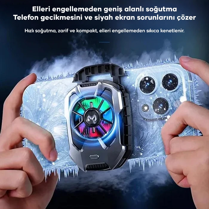 Northcity Memo DLA8 Cep Telefon Soğutma Fanı Radyatör Soğutucu Rgb LED Işıklı-(5775) - Görsel 2