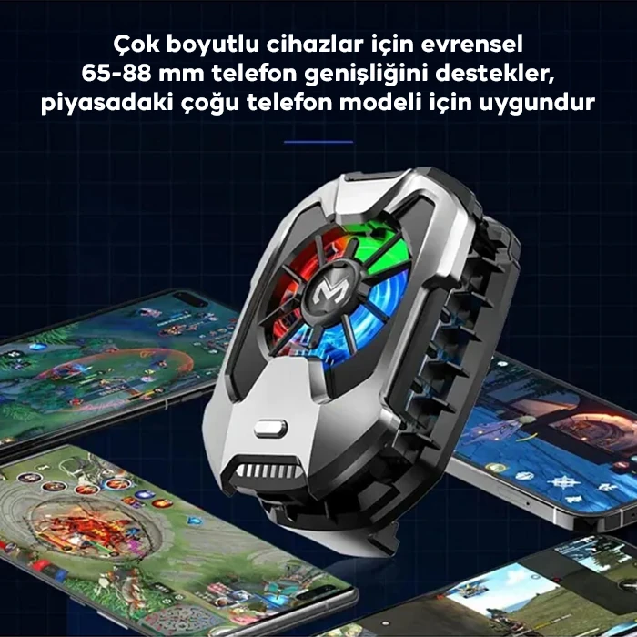 Northcity Memo DLA8 Cep Telefon Soğutma Fanı Radyatör Soğutucu Rgb LED Işıklı-(5775) - Görsel 3