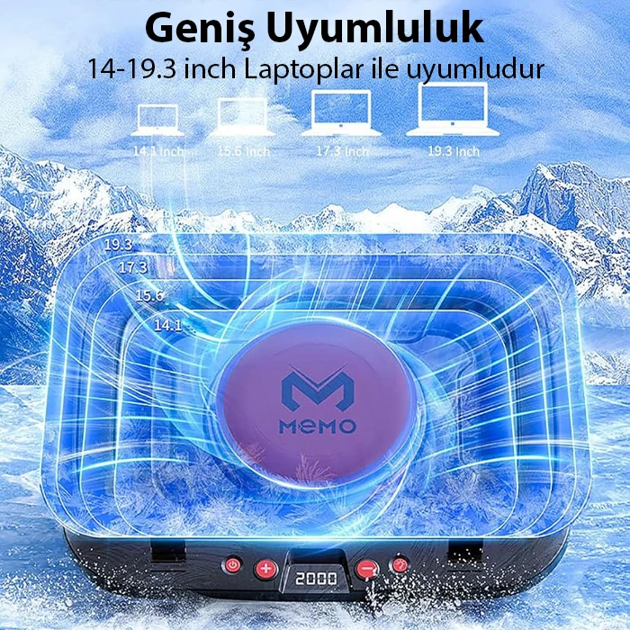 Northcity MEMO FL08 7 Seviyeli Yükseklik Ayarlanabilir Dizüstü Bilgisayar Soğutucu Yükseltici Braket Turbo Fan Soğutma Radyatörü-(5775) - Görsel 3