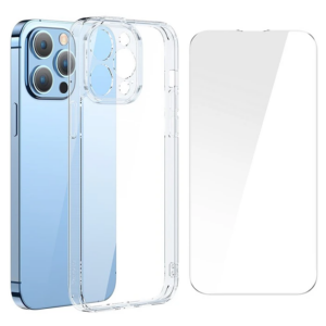 Northcity Baseus SuperCeramic Series iPhone 14 Pro 6.1 Koruyucu Cam Kılıf + Full Tempered Ekran Koruyucu Set-(5775)