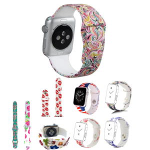 Northcity Ally Apple Watch İçin 38mm Yüksek- Kalite Desenli Silikon Kordon-(5775)