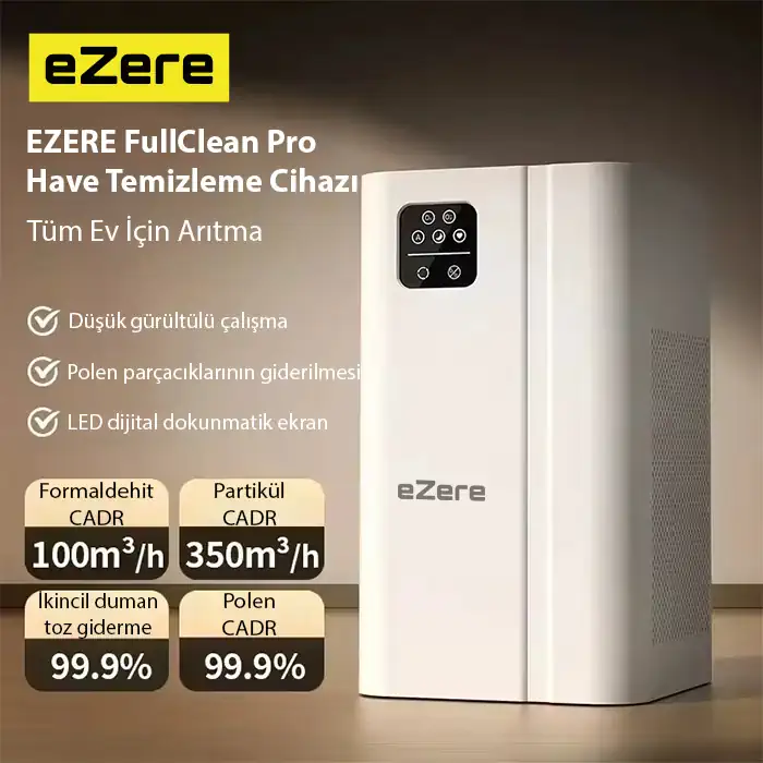 Northcity EZERE FullClean Pro Have Temizleme Cihazı 350 CADR LED ekran iyon ve sessiz çalışma ile toz duman poleni %99.9 filtreler. Temiz hava-(5775)
