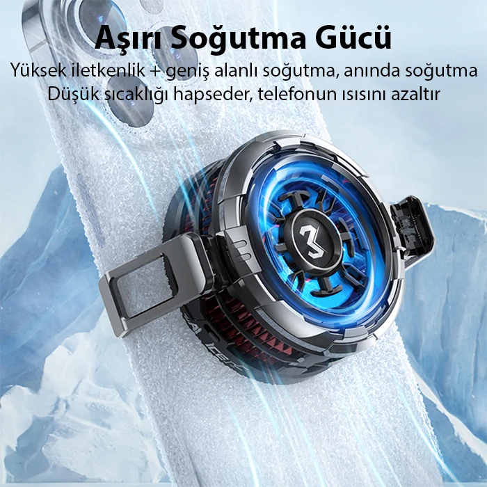Northcity MEMO CX08 iOS Android Soğutucu 15W Manyetik + Arka Klips 2'si 1 Arada Yarı İletken Soğutma Fanı Radyatörü-(5775) - Görsel 2