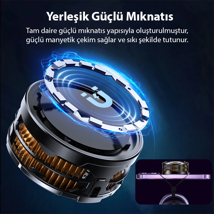 Northcity MEMO CX08 iOS Android Soğutucu 15W Manyetik + Arka Klips 2'si 1 Arada Yarı İletken Soğutma Fanı Radyatörü-(5775) - Görsel 3