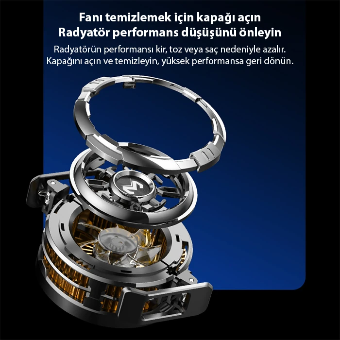 Northcity MEMO CX08 iOS Android Soğutucu 15W Manyetik + Arka Klips 2'si 1 Arada Yarı İletken Soğutma Fanı Radyatörü-(5775) - Görsel 4