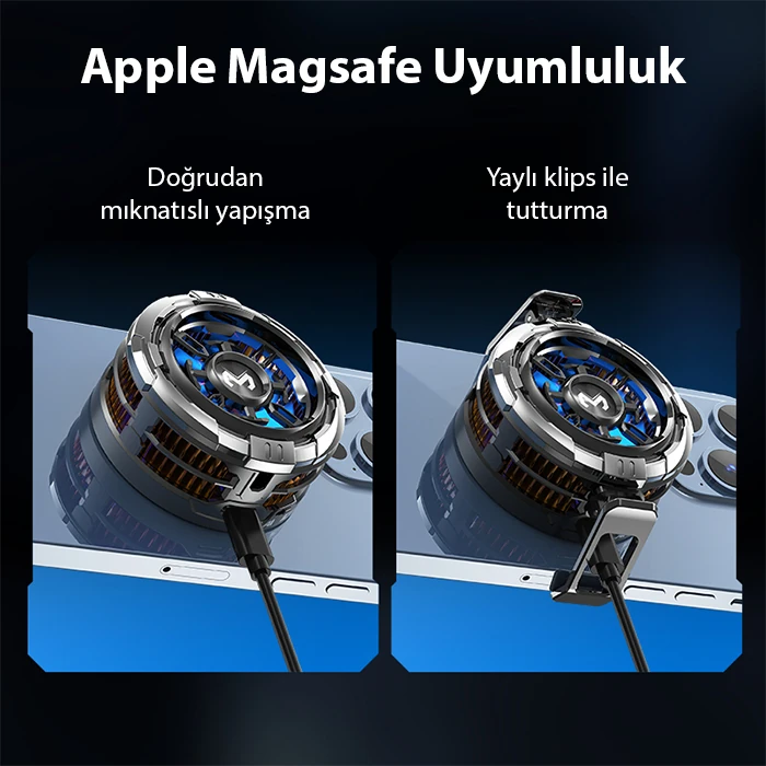 Northcity MEMO CX08 iOS Android Soğutucu 15W Manyetik + Arka Klips 2'si 1 Arada Yarı İletken Soğutma Fanı Radyatörü-(5775) - Görsel 5