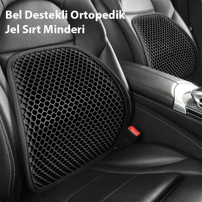 Northcity ALLY Jel Destekli Ortopedik Bel Sırt Minderi | Araç Ofis ve Ev Koltukları İçin Ergonomik Bel Sırt Destek Minderi-(5775) - Görsel 2