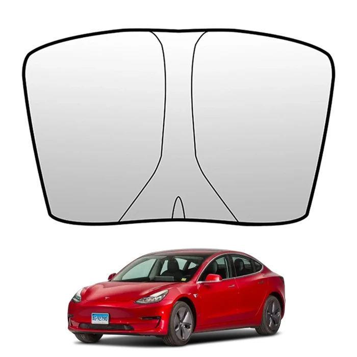 Northcity Ally Tesla Model Y Model 3 için Ön Cam Güneşliği Katlanır Ön Pencere Güneşlik-(5775)