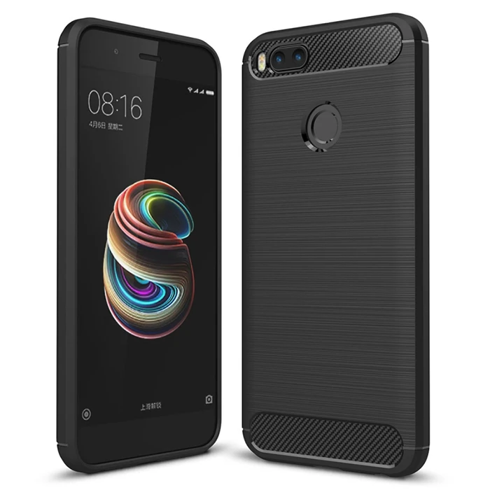 Northcity Xiaomi Mi 5x Dark Ultra Koruma Karbon Fiber Doku Silikon Kılıf-(5775) - Görsel 2