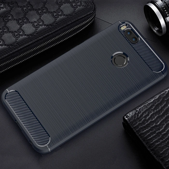 Northcity Xiaomi Mi 5x Dark Ultra Koruma Karbon Fiber Doku Silikon Kılıf-(5775) - Görsel 3