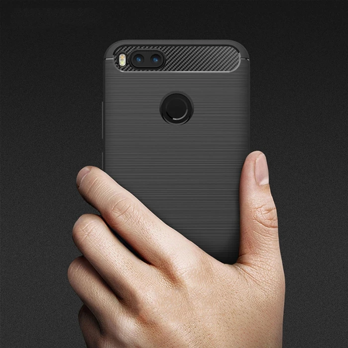 Northcity Xiaomi Mi 5x Dark Ultra Koruma Karbon Fiber Doku Silikon Kılıf-(5775) - Görsel 4