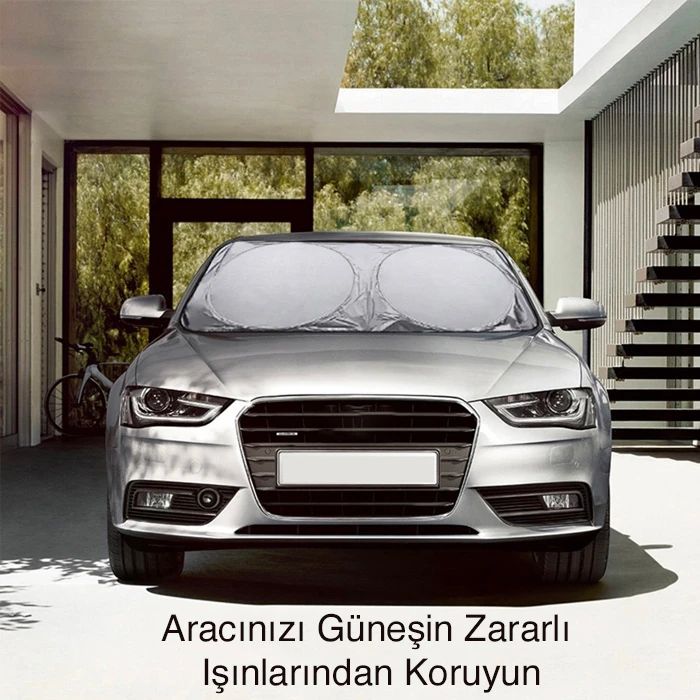 Northcity Araç Oto Ön Cam Çift Daireli Gümüş Kaplama Güneş Kalkanı Branda-(5775) - Görsel 4