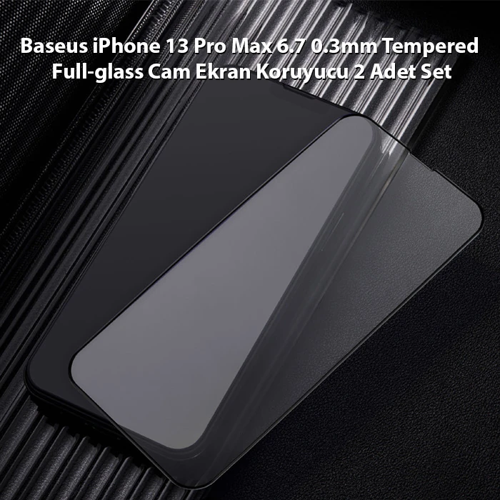 Northcity Baseus iPhone 13 Pro Max 6.7 0.3mm Tempered Full-glass Cam Ekran Koruyucu 2 Adet Set-(5775) - Görsel 2