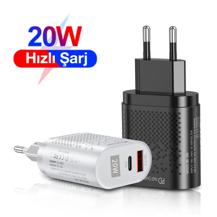 Northcity USLİON 20W USB QC3.0 Şarj PD3.0 Hızlı Şarj Aleti Şarj Başlık-(5775) - Görsel 2