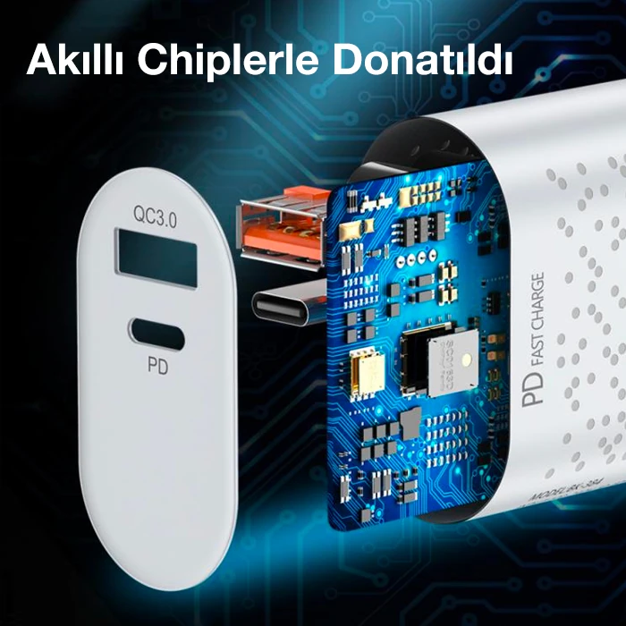Northcity USLİON 20W USB QC3.0 Şarj PD3.0 Hızlı Şarj Aleti Şarj Başlık-(5775) - Görsel 4