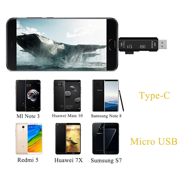 Northcity Smart Otg 3in1 Type-C Ve Micro Usb Tf Card Reader Otg-(5775) - Görsel 6