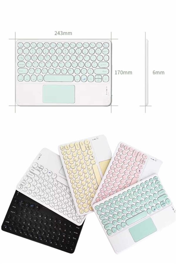 Northcity Android ve İOS Uyumlu Bluetooth Klavye Touchpad Slim Kablosuz Wifi Q Klavye - Görsel 4