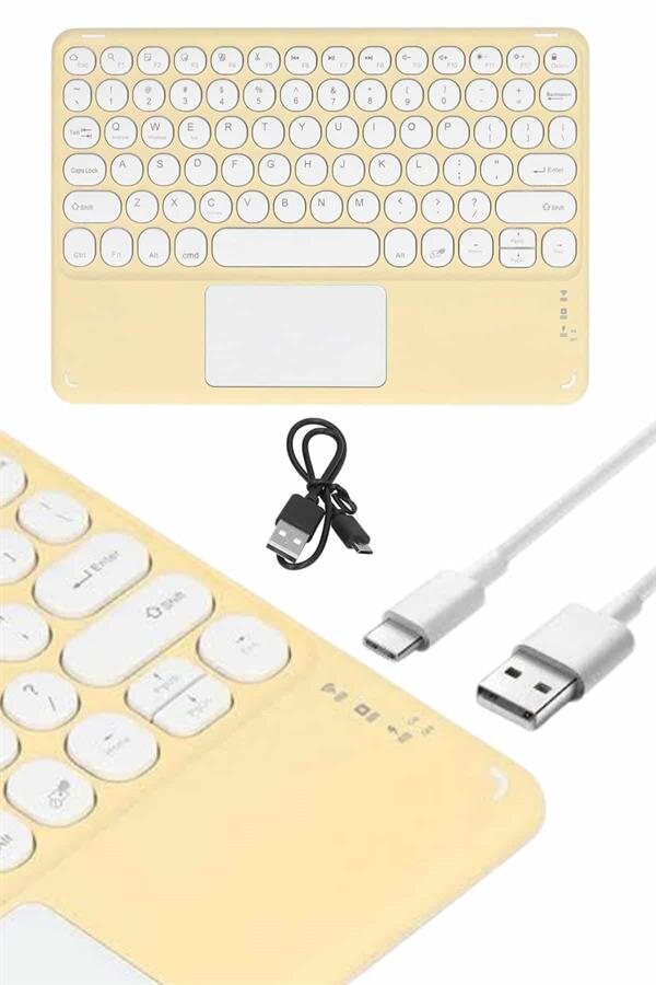 Northcity Android ve İOS Uyumlu Bluetooth Klavye Touchpad Slim Kablosuz Wifi Q Klavye - Görsel 3
