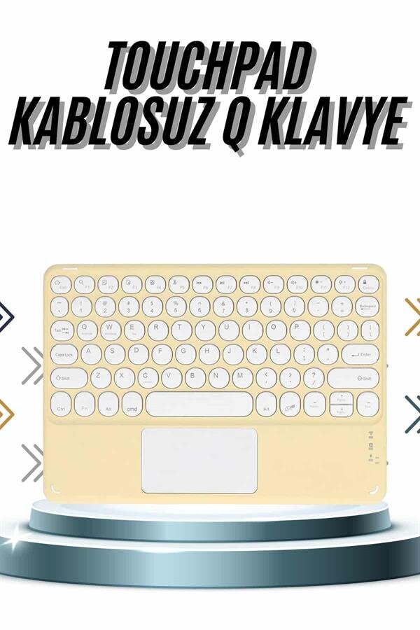 Northcity Android ve İOS Uyumlu Bluetooth Klavye Touchpad Slim Kablosuz Wifi Q Klavye - Görsel 2