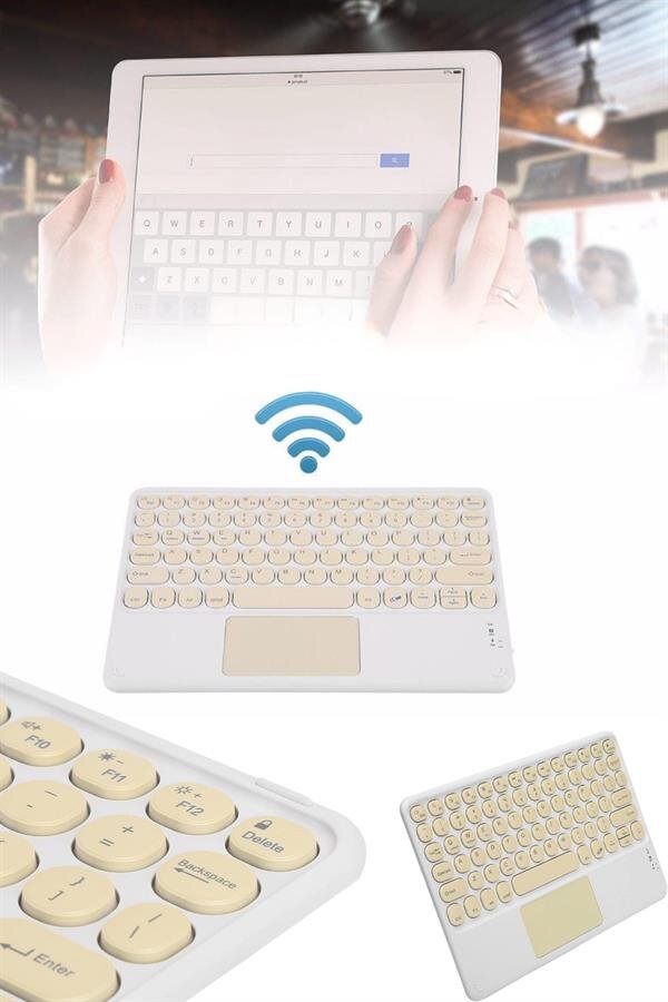 Northcity Android ve İOS Uyumlu Bluetooth Klavye Touchpad Slim Kablosuz Wifi Q Klavye - Görsel 5