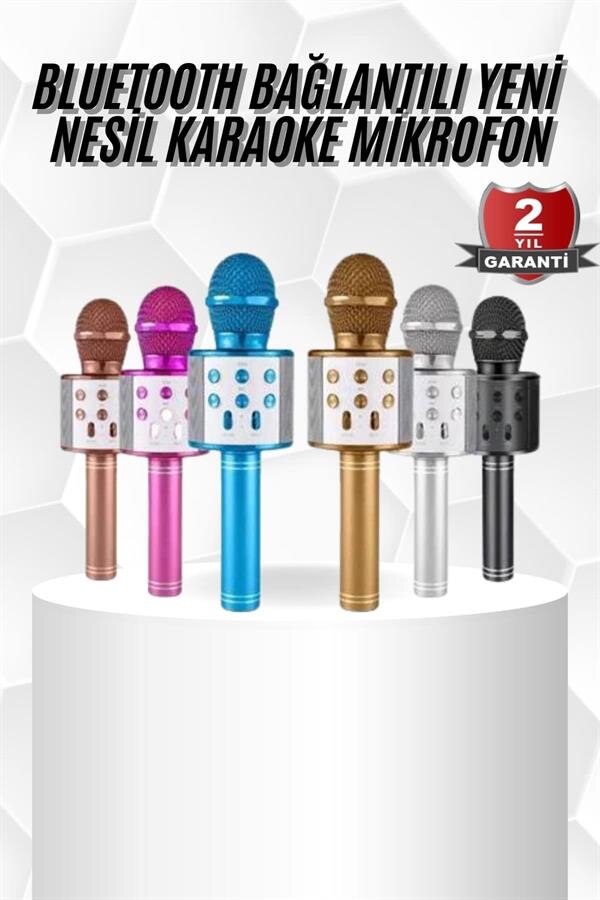 Northcity Karaoke Mikrofon Bluetooth Bağlantılı Aux Girişli Uzun Pil Ömrü Yüksek Ses Kaliteli - Görsel 2