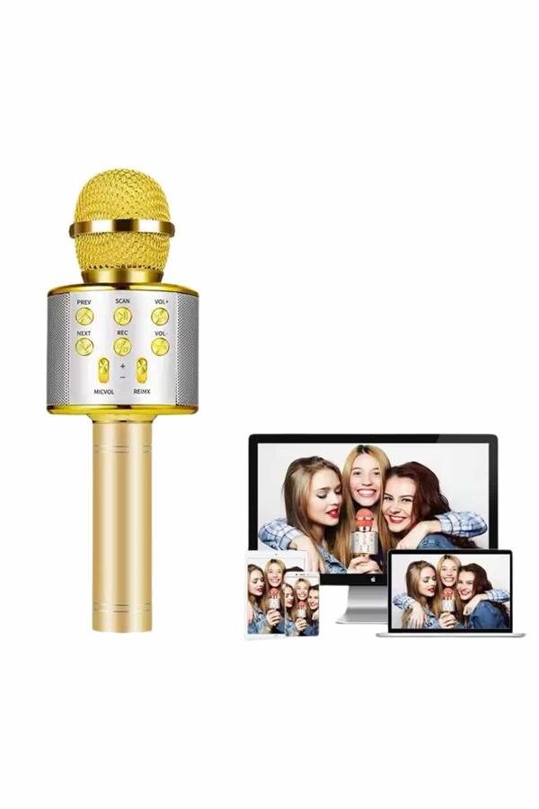 Northcity Karaoke Mikrofon Bluetooth Bağlantılı Aux Girişli Uzun Pil Ömrü Yüksek Ses Kaliteli - Görsel 4