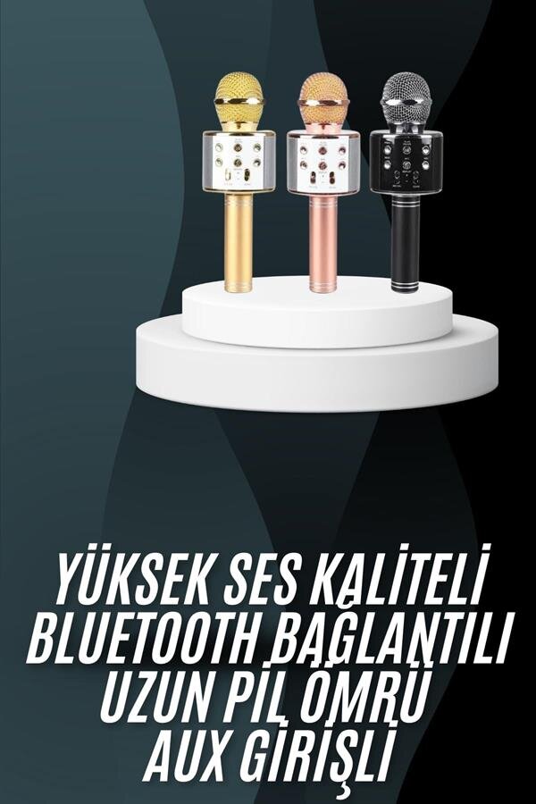 Northcity Karaoke Mikrofon Bluetooth Bağlantılı Aux Girişli Uzun Pil Ömrü Yüksek Ses Kaliteli